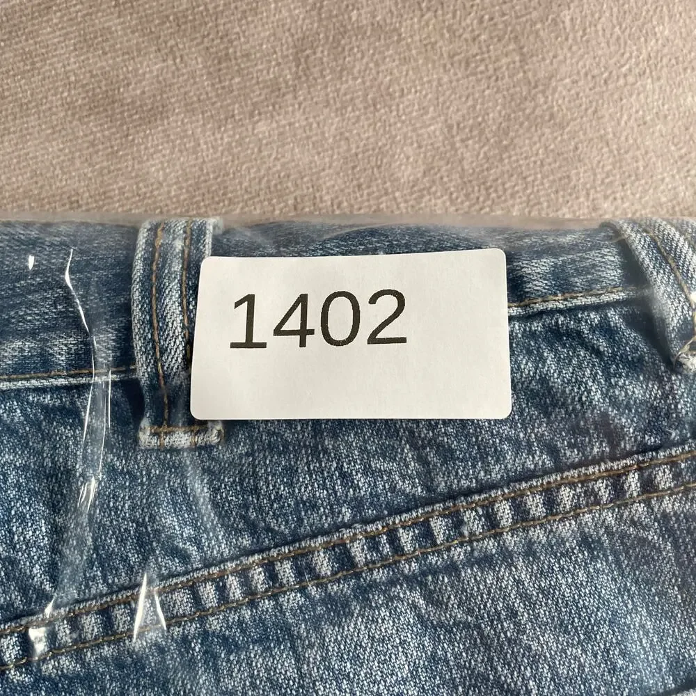 Vintage 00s Basic Editions Men's Waist 34 Denim Jean Shorts Carpenter Light Wash